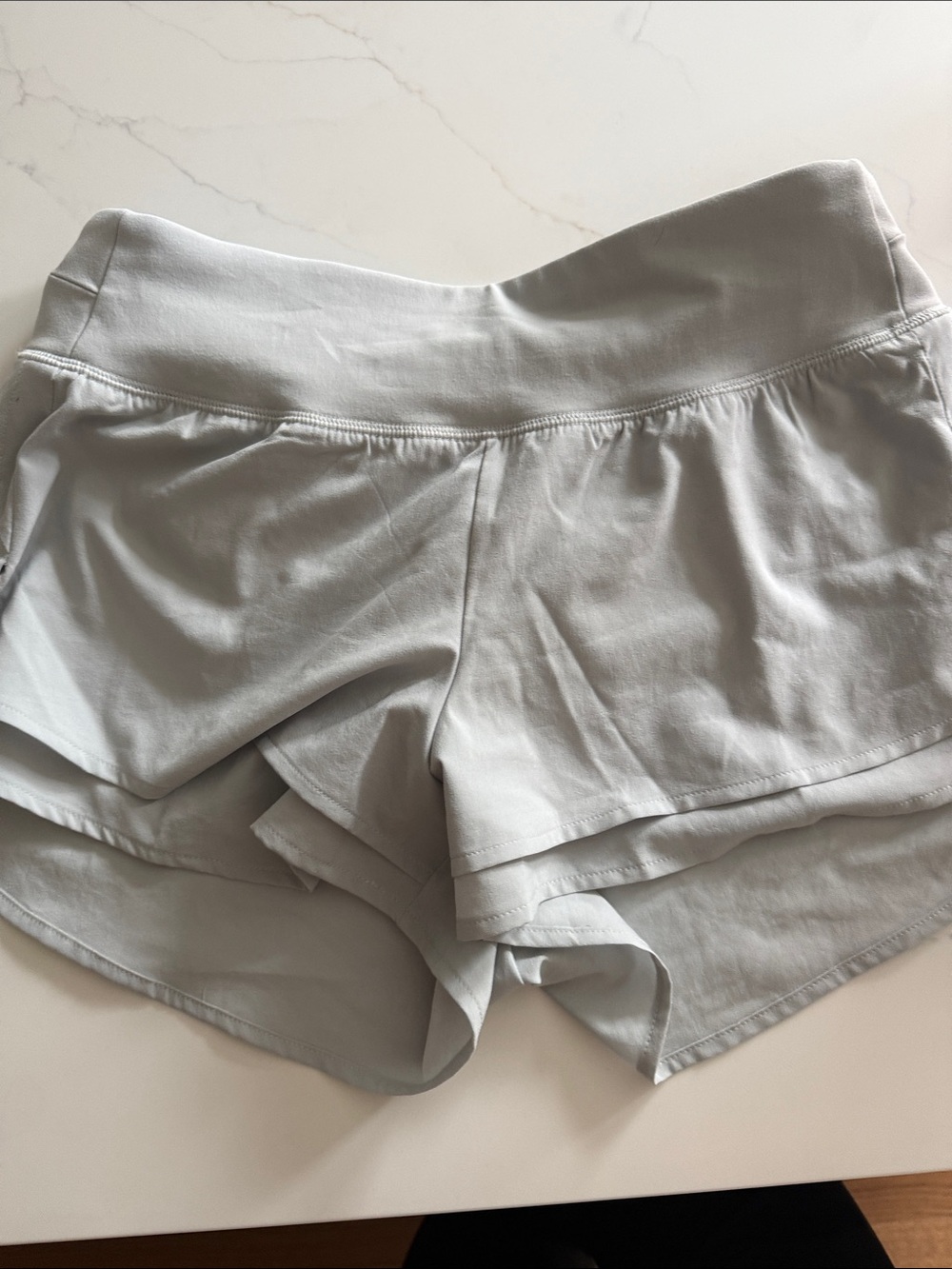 Calla  Light Gray Layered Athletic Shorts